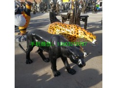 玻璃钢豹子雕塑，玻璃钢仿真豹子雕塑图3
