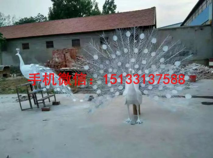 孔雀雕塑 动物园不锈钢孔雀雕塑 (1)