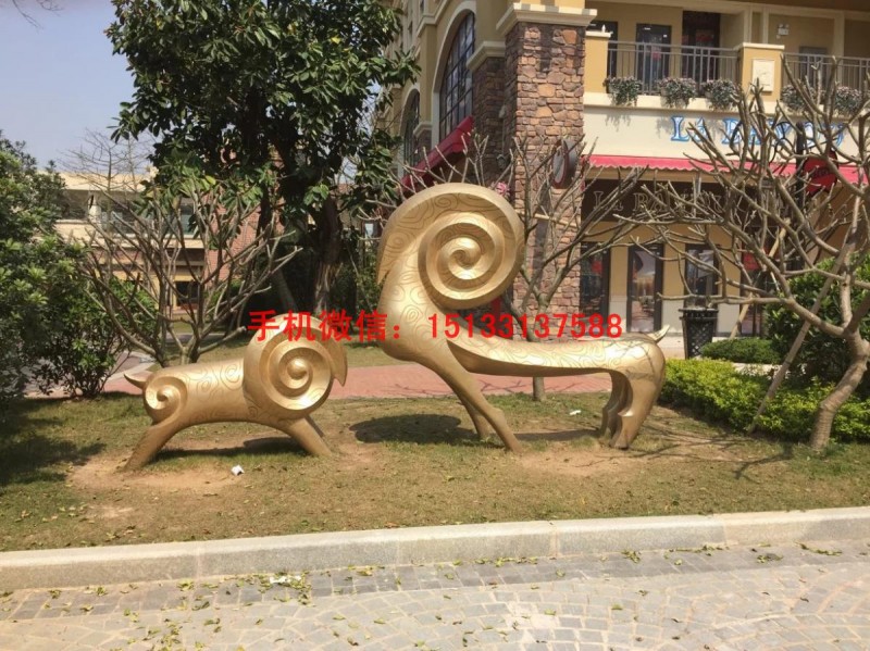 动物抽象不锈钢雕塑 不锈钢雕塑羊