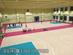 广东深圳篮球场木纹卷材运动地板加厚型PVC运动地胶图3