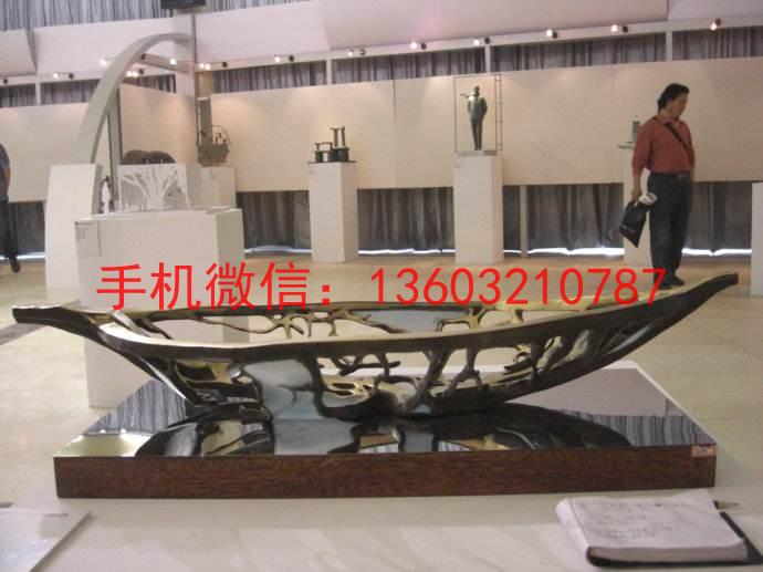 酒店树叶不锈钢摆件