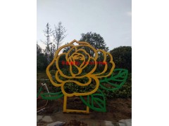宁夏不锈钢玫瑰花雕塑，公园不锈钢雕塑制作厂家图2