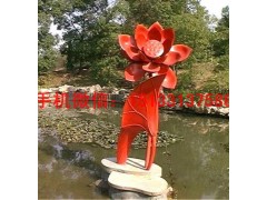 烟台不锈钢雕塑荷花，公园不锈钢雕塑制作厂家图2