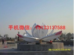 烟台不锈钢雕塑荷花，公园不锈钢雕塑制作厂家图3