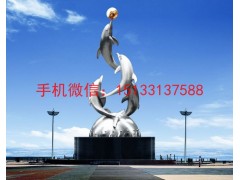 房地产海豚雕塑，不锈钢海豚雕塑制作厂家图2