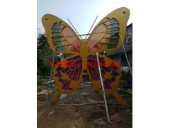 不锈钢彩色蝴蝶雕塑摆件，大型广场蝴蝶雕塑制作图3