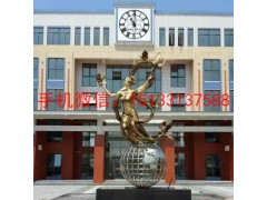 长沙不锈钢仿铜人物雕塑，校园仿铜人物飞跃雕塑图2