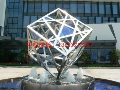 不锈钢几何雕塑，广西不锈钢雕塑厂家图2