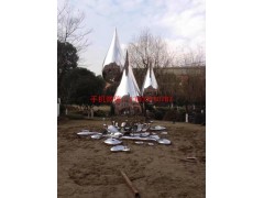 镜面水滴不锈钢雕塑，公园不锈钢雕塑图2