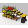 生鲜货架，水果货架，实木货架，新款水果蔬菜货架