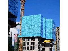 中建蓝色爬架网厂家/冲孔米字施工爬架网/工地外墙防护爬架网图2