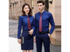 厂家供应职业衬衫男女同款衬衣工作服定制加工图3