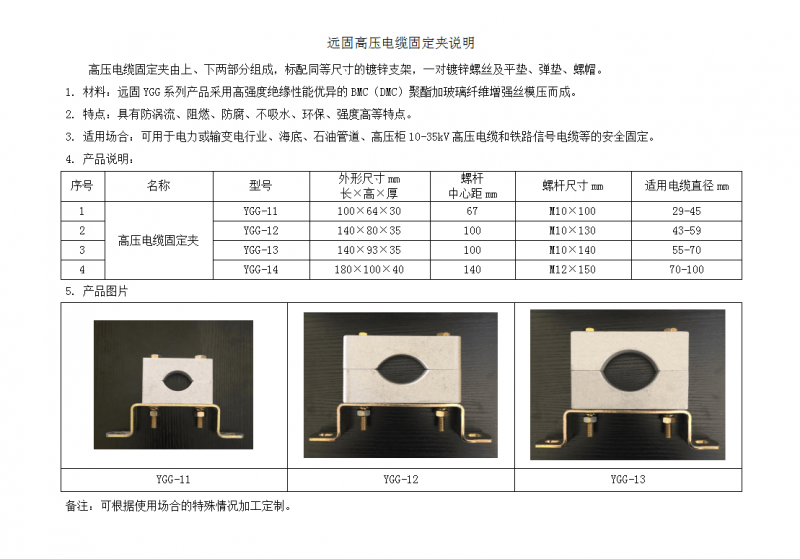高压电缆夹具说明