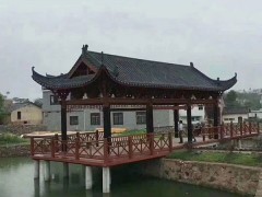 防腐木园林廊架、景区栈道/扶手护栏，园林仿古复古建筑景观图2