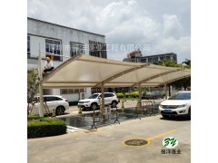 深圳福永膜结构停车棚张拉膜工程遮阳雨棚生产厂家图2