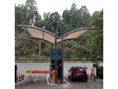 深圳福永膜结构停车棚张拉膜工程遮阳雨棚生产厂家图3