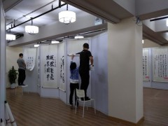 上海书画展览展示活动布展|挂画展示板架子出租安装图3