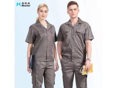豪尔泰纯棉夏季工作服套装男薄款短袖电力电工全棉劳保服电焊防烫图2