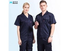 豪尔泰纯棉夏季工作服套装男薄款短袖电力电工全棉劳保服电焊防烫图3