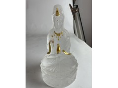 古法琉璃净瓶观音 古法琉璃佛像 古法琉璃工艺品摆件图2