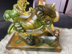 古法琉璃老虎摆件 琉璃风水家具办公桌摆件  古法琉璃生产厂家图3