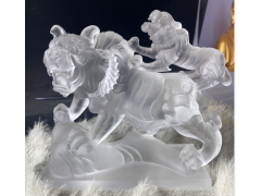 古法琉璃老虎摆件 琉璃风水家具办公桌摆件  古法琉璃生产厂家图4