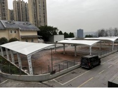 重庆汽车停车棚 充电桩雨棚 学校看台张拉膜 球场雨棚厂家定制图5