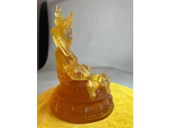 琉璃密宗黄财神佛像，古法琉璃，琉璃加工工厂图3