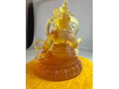 琉璃密宗黄财神佛像，古法琉璃，琉璃加工工厂图4